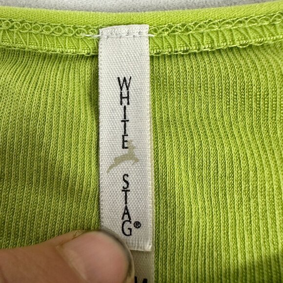 White Stag Womens Green Long Sleeve Top Size 12/14 Lightweight Cotton Blend - Picture 2 of 7